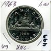 Image 1 : 1963 CNDN SILVER DOLLAR UNCIRCULATED