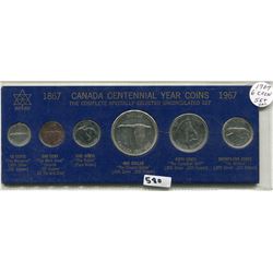 1967 CNDN CENTENNIAL SET OF 6 UNCIRCULATED,