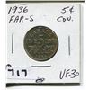 Image 1 : 1936 CNDN 5 CENT PC FARS