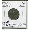 Image 1 : 1934 CNDN 5 CENT PC NEAR S