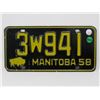 Image 1 : 1958 MANITOBA LICENSE PLATE