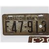 Image 2 : 3 SASK LICENSE PLATES 2-1948, 1-1949