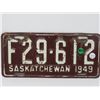Image 4 : 3 SASK LICENSE PLATES 2-1948, 1-1949
