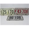 Image 1 : 3 SASK LICENSE PLATES 1955, F1958, 1959