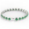 Image 4 : 29 CTW Emerald Eternity Designer Inspired Tennis Bracelet 14K White Gold - REF-180M2H - 23387