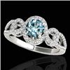 1.38 CTW Si Certified Fancy Blue Diamond Solitaire Halo Ring 10K White Gold - REF-174N5Y - 33923