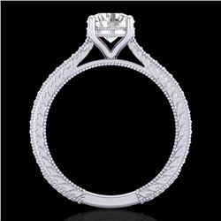 1.45 CTW VS/SI Diamond Art Deco Ring 18K White Gold - REF-400Y2K - 37004