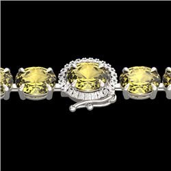 19.25 CTW Citrine & VS/SI Diamond Tennis Micro Pave Halo Bracelet 14K White Gold - REF-109X3T - 4022