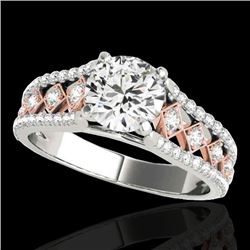1.45 CTW H-SI/I Certified Diamond Solitaire Ring 10K White & Rose Gold - REF-174K5W - 35281