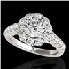 Image 1 : 3 CTW H-SI/I Certified Diamond Solitaire Halo Ring 10K White Gold - REF-410W9F - 33553