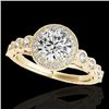 Image 1 : 1.93 CTW H-SI/I Certified Diamond Solitaire Halo Ring 10K Yellow Gold - REF-351Y6K - 33609