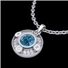 Image 2 : 1.01 CTW Fancy Intense Blue Diamond Solitaire Art Deco Necklace 18K White Gold - REF-119Y3K - 37705