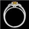 Image 2 : 1.25 CTW Certified Si/I Fancy Intense Yellow Diamond Solitaire Halo Ring 10K White Gold - REF-161M8H