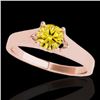 Image 1 : 1 CTW Certified Si/I Fancy Intense Yellow Diamond Solitaire Ring 10K Rose Gold - REF-163N6Y - 35163