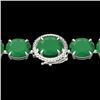 Image 1 : 76 CTW Emerald & Micro VS/SI Diamond Halo Designer Bracelet 14K White Gold - REF-461M5H - 22257