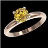 Image 2 : 1.27 CTW Certified Intense Yellow SI Diamond Solitaire Ring 10K Rose Gold - REF-272F8N - 36436