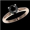 Image 2 : 1.25 CTW Fancy Black VS Diamond Solitaire Engagement Ring 10K Rose Gold - REF-39Y5K - 32907