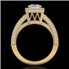 Image 1 : 3.5 CTW Princess VS/SI Diamond Solitaire Micro Pave Ring 18K Yellow Gold - REF-581Y8K - 37168