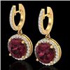 Image 1 : 5.50 CTW Garnet & Micro Pave VS/SI Diamond Designer Halo 18K Yellow Gold - REF-87W8F - 23185