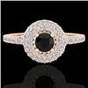 Image 1 : 0.80 CTW Micro VS/SI Diamond Designer Ring 14K Rose Gold - REF-58W2F - 20892