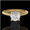 Image 2 : 0.83 CTW VS/SI Diamond Solitaire Art Deco Ring 18K Yellow Gold - REF-200N2Y - 37285
