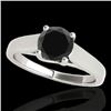 Image 1 : 1 CTW Certified VS Black Diamond Solitaire Ring 10K White Gold - REF-42M4H - 35528