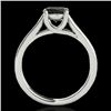 Image 2 : 1 CTW Certified VS Black Diamond Solitaire Ring 10K White Gold - REF-42M4H - 35528