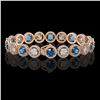 Image 2 : 13.56 CTW Blue & White Diamond Designer Bracelet 18K Rose Gold - REF-3235T5M - 42591