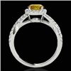 Image 2 : 1.54 CTW Certified Si/I Fancy Intense Yellow Diamond Solitaire Halo Ring 10K White Gold - REF-170K4W