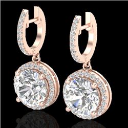4.50 CTW Micro Pave VS/SI Diamond Designer Halo 14K Rose Gold - REF-1868M2H - 23182