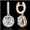 Image 2 : 4.50 CTW Micro Pave VS/SI Diamond Designer Halo 14K Rose Gold - REF-1868M2H - 23182