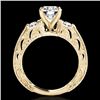 Image 2 : 1.38 CTW H-SI/I Certified Diamond Solitaire Antique Ring 10K Yellow Gold - REF-174K5W - 34641