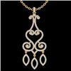 Image 2 : 1.60 CTW VS/SI Diamond Micro Pave Designer Necklace 14K Yellow Gold - REF-138K5W - 22421