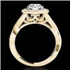 Image 2 : 2 CTW H-SI/I Certified Diamond Solitaire Halo Ring 10K Yellow Gold - REF-241X5T - 33278