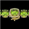 Image 1 : 40 CTW Peridot & Micro Pave VS/SI Diamond Halo Bracelet 14K Yellow Gold - REF-259X8T - 23318
