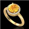 Image 2 : 2 CTW Citrine & Micro VS/SI Diamond Ring Designer Halo 18K Yellow Gold - REF-58N4Y - 23208
