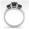 Image 4 : 2 CTW Black Diamond Past Present Future Designer Ring 18K White Gold - REF-91A8X - 32466