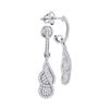 Image 1 : 0.38 CTW Diamond Dangle Cluster Screwback Earrings 10KT White Gold - REF-36M2H
