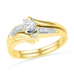 0.25 CTW Diamond Bridal Wedding Engagement Ring 10KT Yellow Gold - REF-33F7N