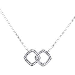 0.13 CTW Diamond Linked Square Pendant 10KT White Gold - REF-18M2H