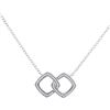 Image 1 : 0.13 CTW Diamond Linked Square Pendant 10KT White Gold - REF-18M2H