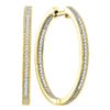 Image 1 : 0.50 CTW Diamond In/Out Hoop Earrings 10KT Yellow Gold - REF-49Y5X
