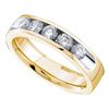 Image 1 : 0.78 CTW Diamond Single Row Wedding Ring 14KT Yellow Gold - REF-132Y2X