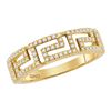 Image 1 : 0.20 CTW Diamond Greek Key Ring 10KT Yellow Gold - REF-26Y9X