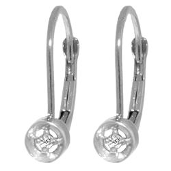 Genuine 0.03 ctw Diamond Anniversary Earrings Jewelry 14KT White Gold - REF-22F8Z