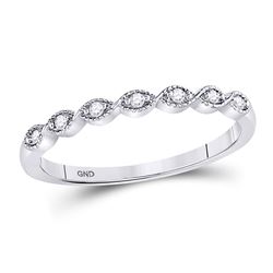 0.05 CTW Diamond Stackable Ring 14KT White Gold - REF-14K9W