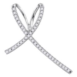 0.25 CTW Diamond Cross Pendant 10KT White Gold - REF-14M9H