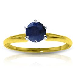 Genuine 0.65 ctw Sapphire Ring Jewelry 14KT Yellow Gold - REF-28H5X