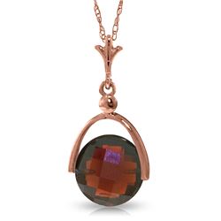 Genuine 4.2 ctw Garnet Necklace Jewelry 14KT Rose Gold - REF-22A3K