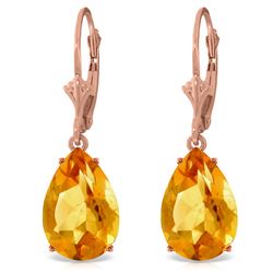 Genuine 10 ctw Citrine Earrings Jewelry 14KT Rose Gold - REF-45X3M